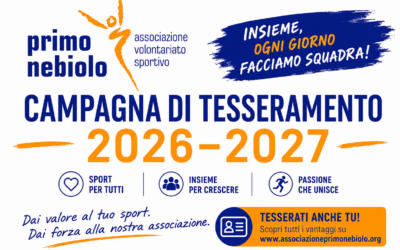 Al via la campagna di tesseramento 2026–2027: insieme per 20 anni di sport e volontariato